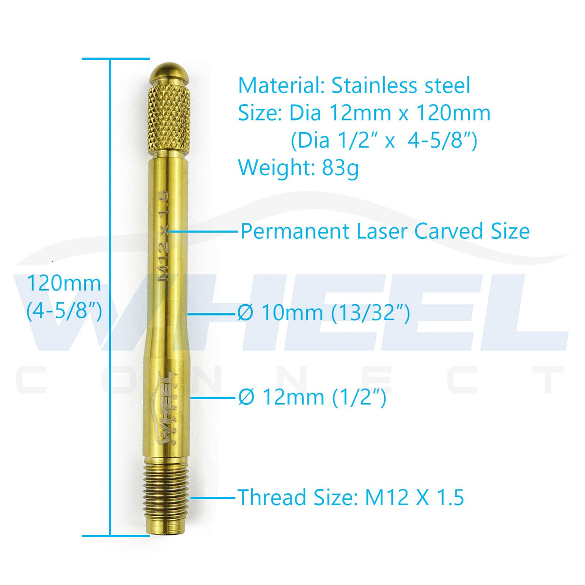 Stainless Steel Wheel Alignment Pin Set of 5 Sizes T8716