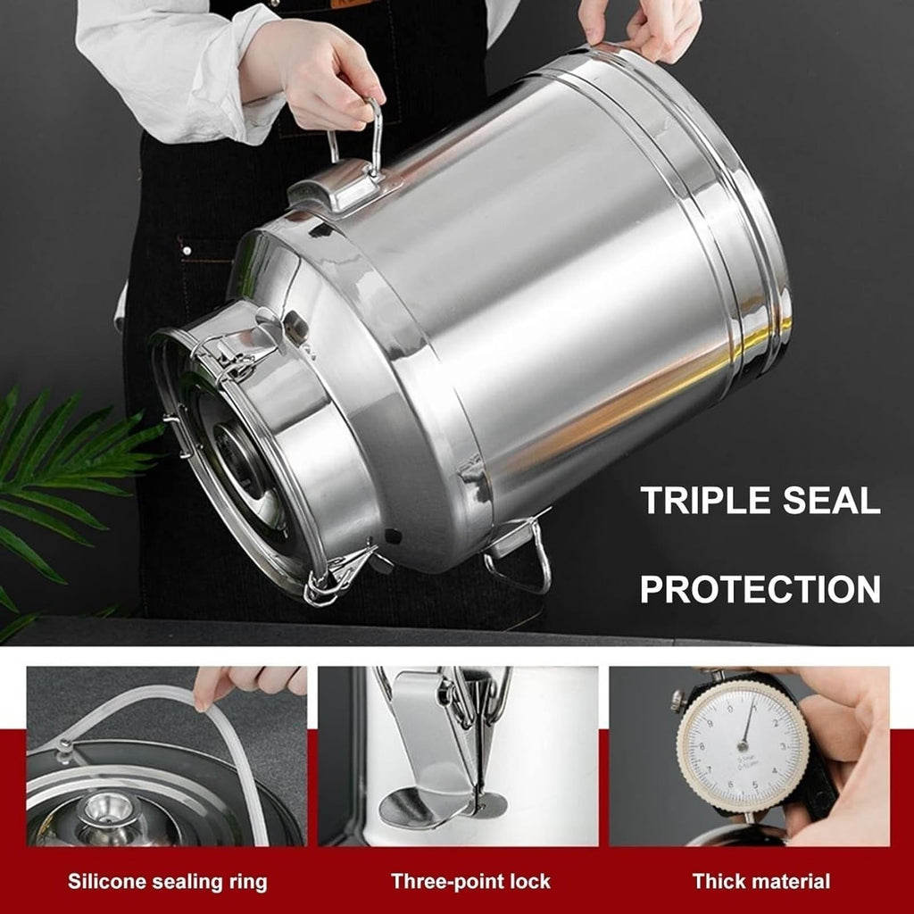 304 Stainless Steel Airtight Food Storage Container with Lid Faucet and Handles Z943654