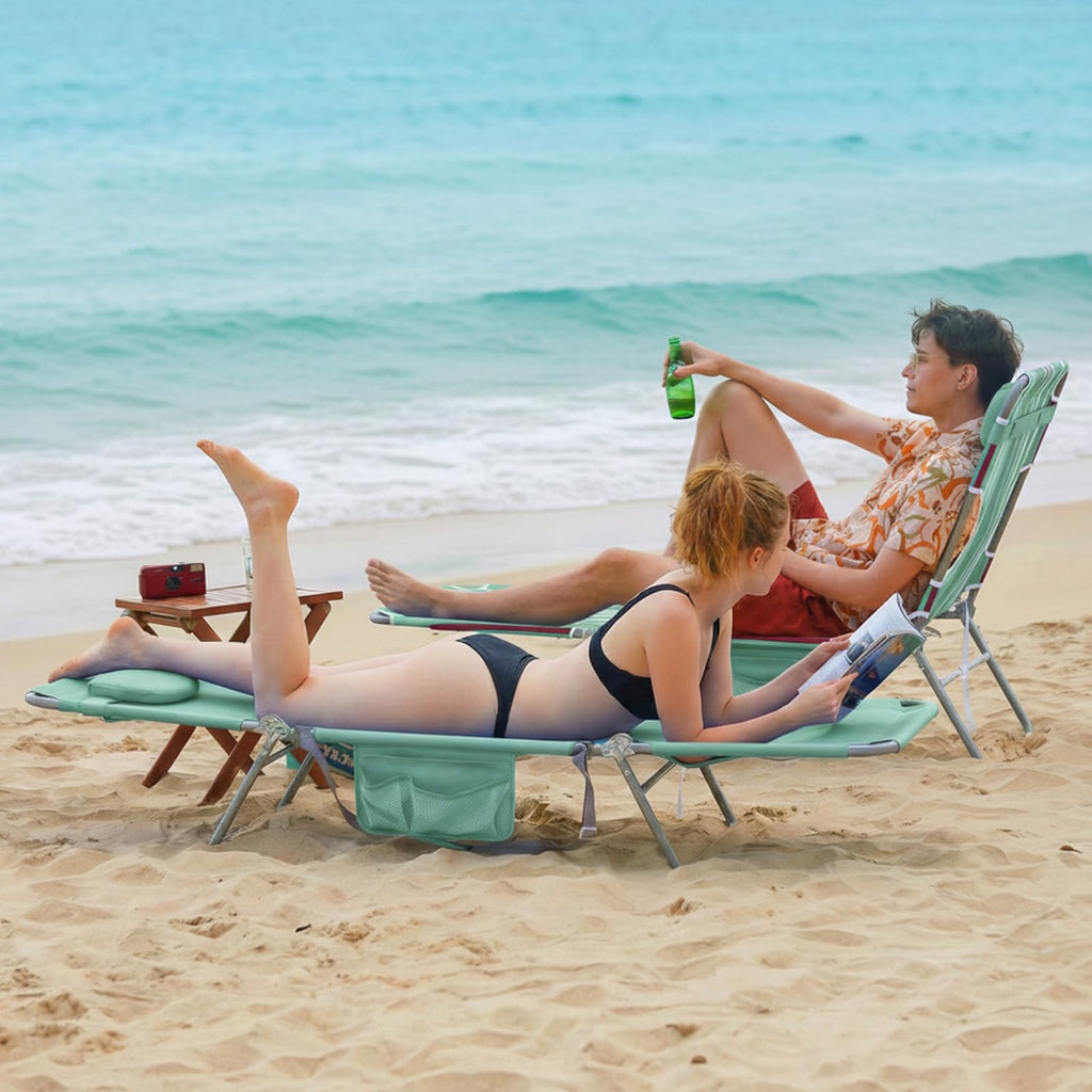 Portable Folding Beach Chair with Face Hole M930953