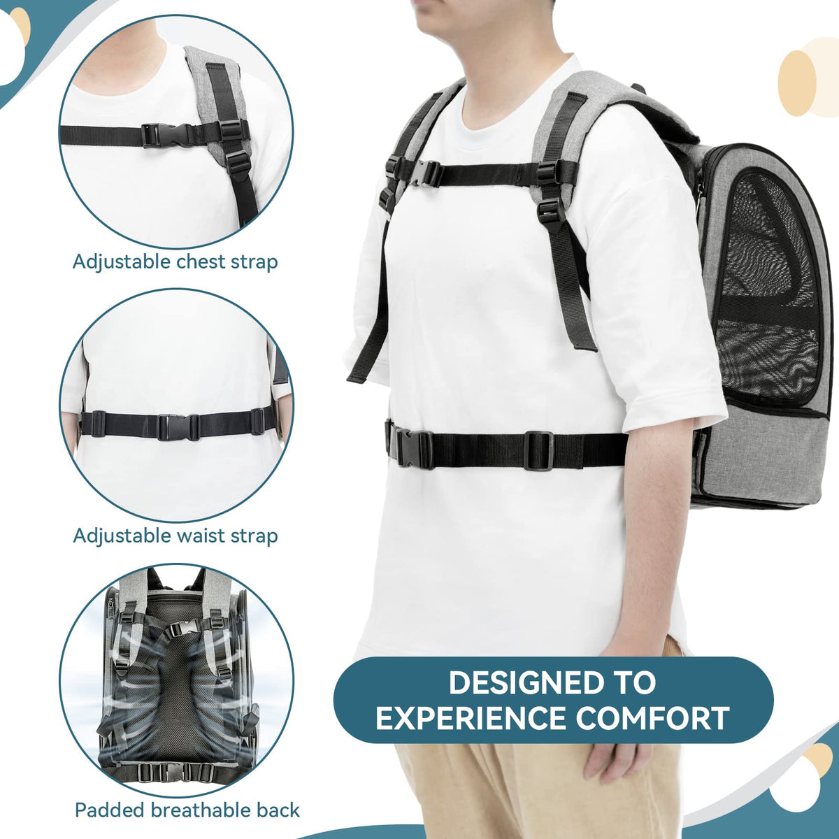 Dog Backpack Carrier with Fleece Mat F40151
