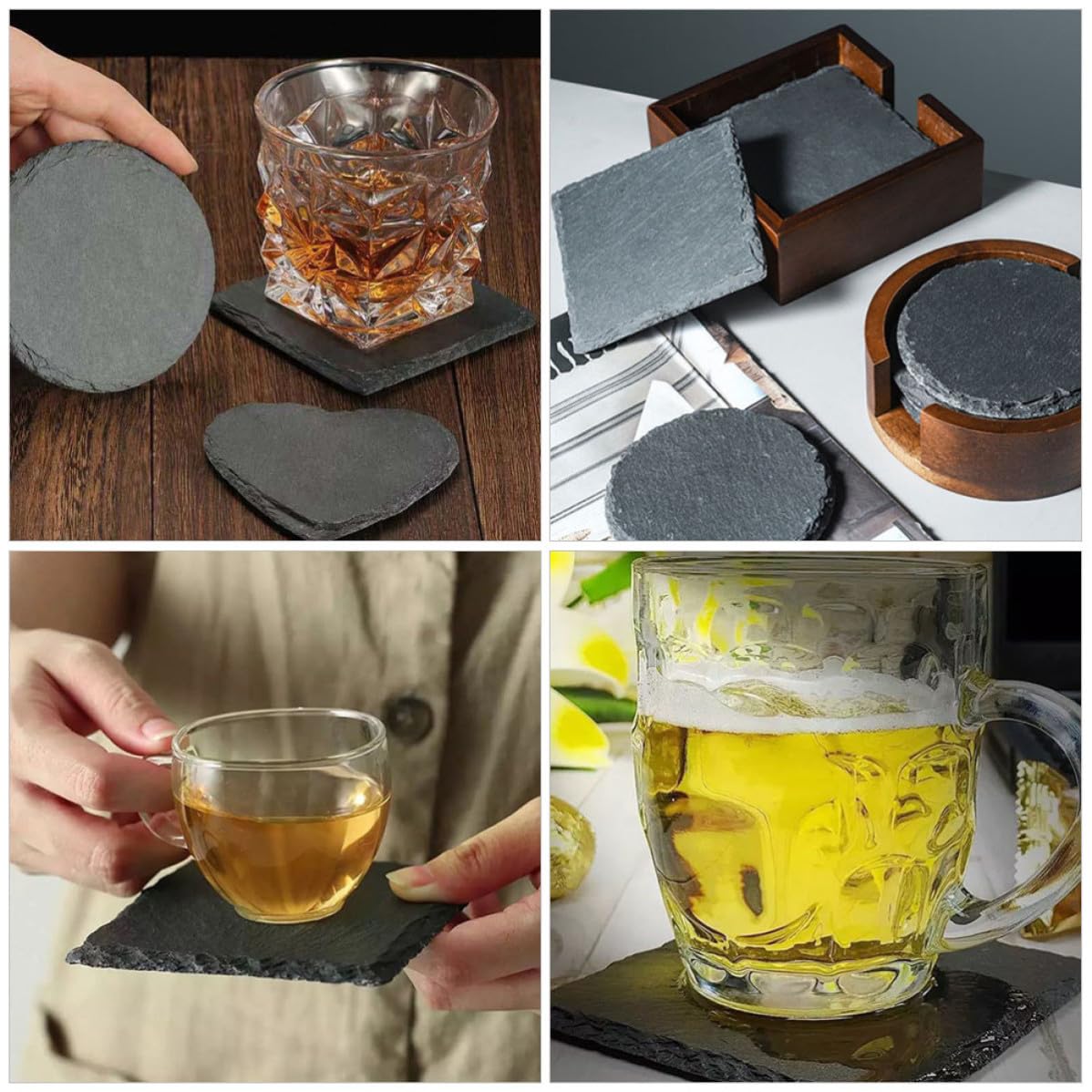 Natural Stone Coasters Set 12pcs F4188