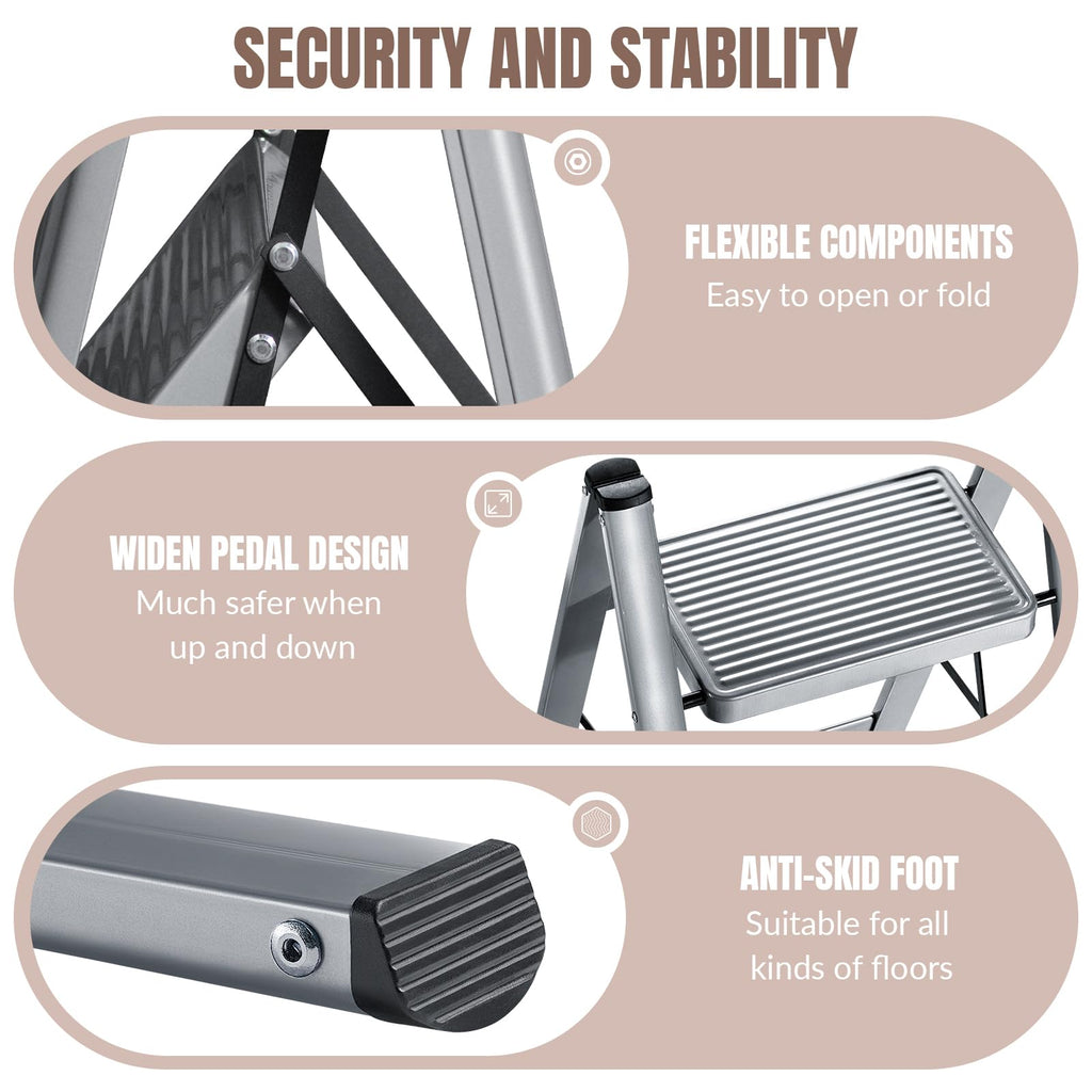 2 Step Steel Folding Step Stool J594991
