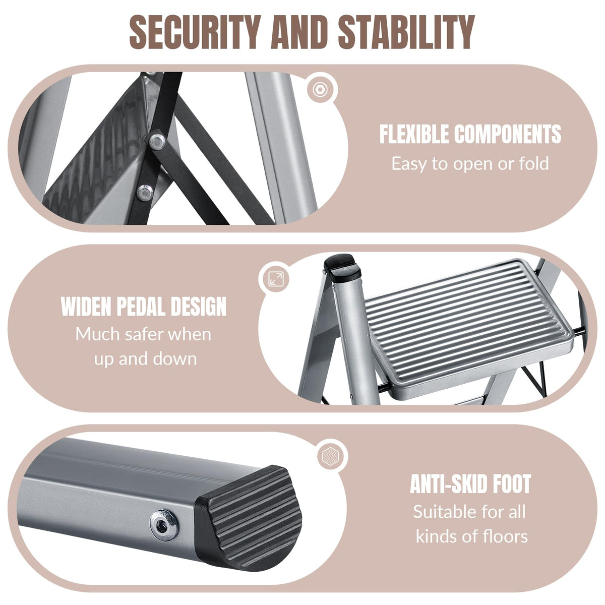 2 Step Steel Folding Step Stool J594991