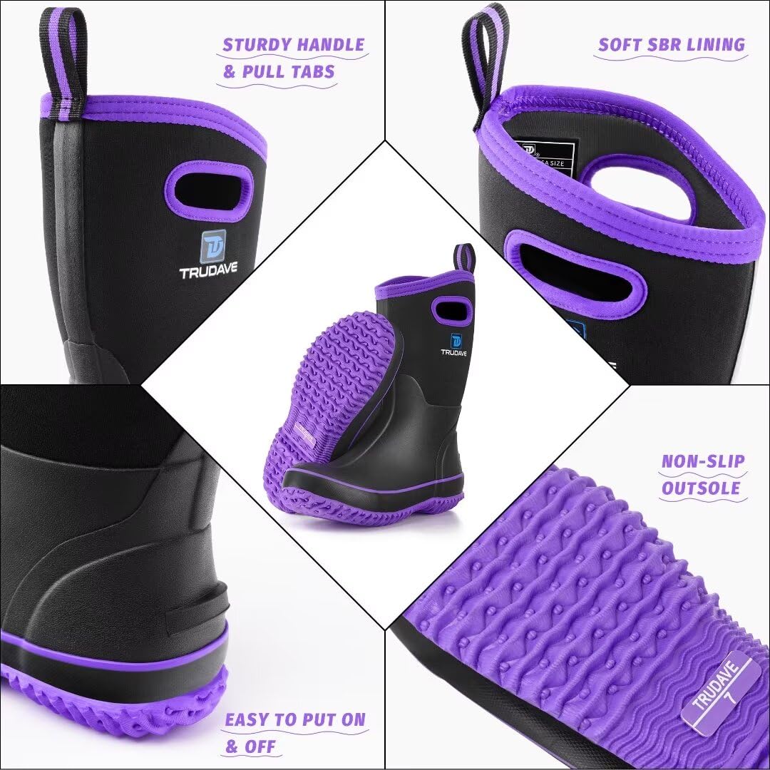 Mid Calf Waterproof Neoprene Insulated Rubber Boots H82543