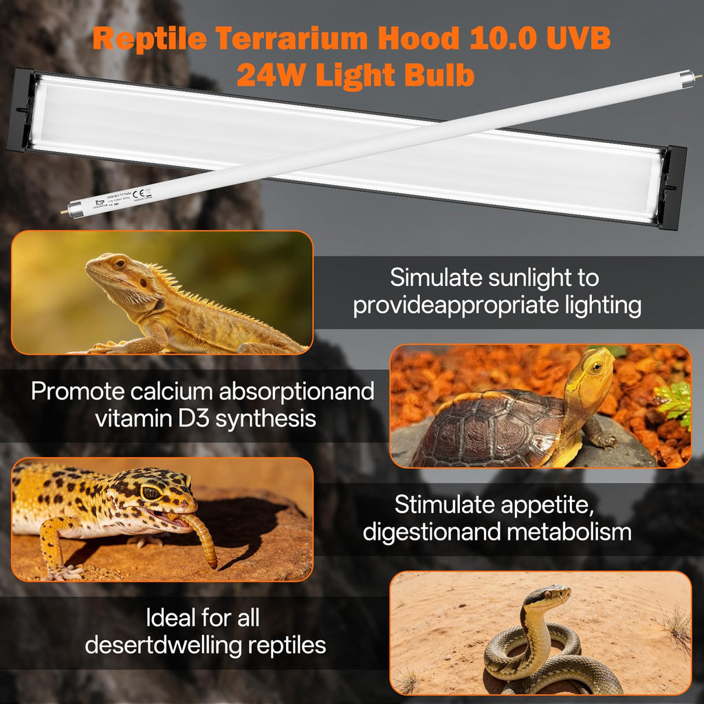 24W 22'' UVB Reptile Light Fixture Combo Kit I187203