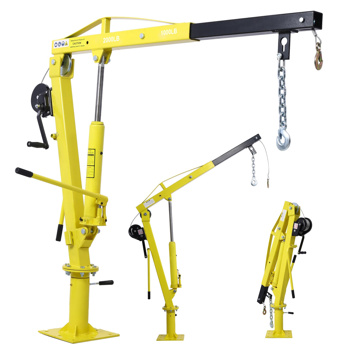 2000 lbs Folding Truck Crane with Hydraulic Winch S365