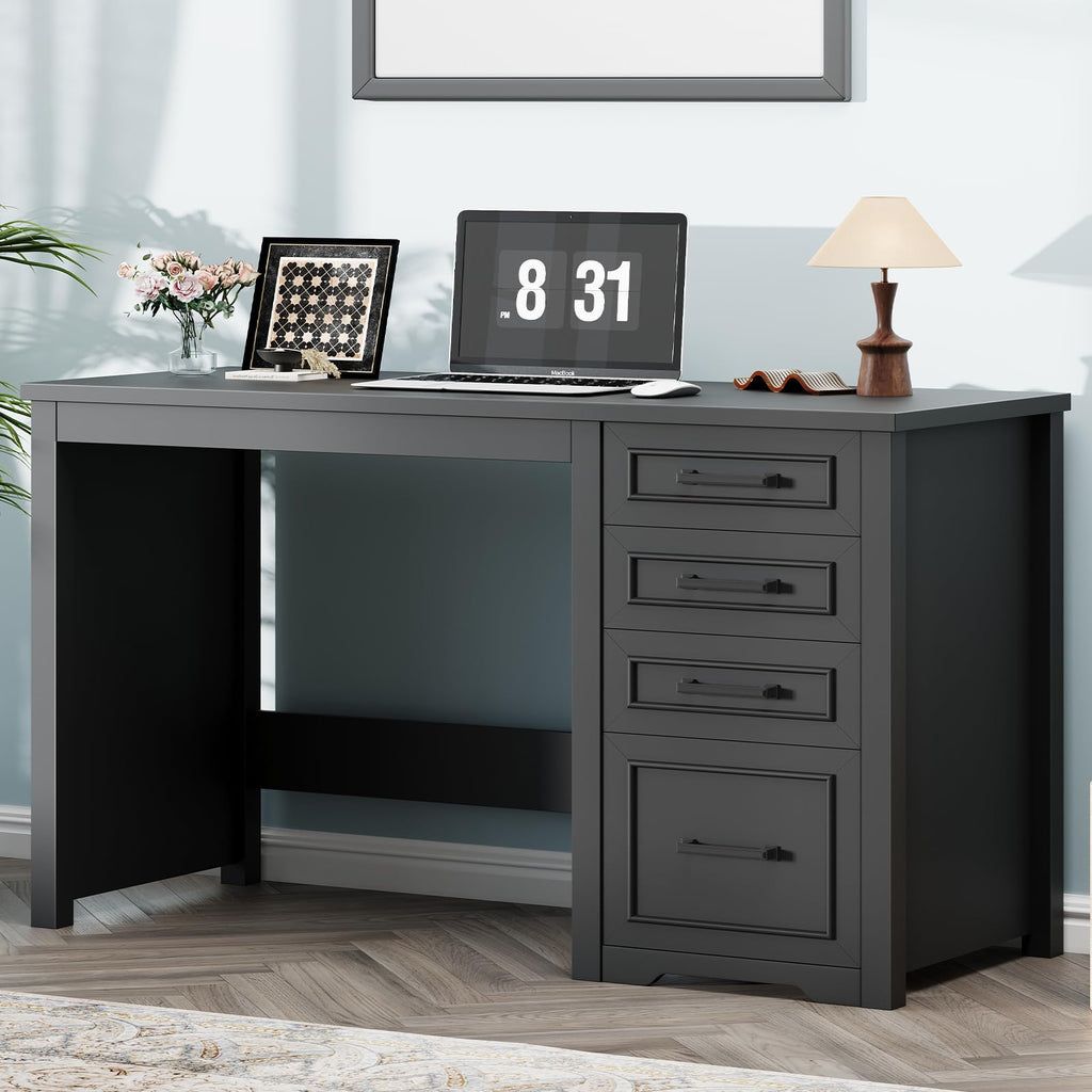 Black Executive Desk with File Drawer Q2763