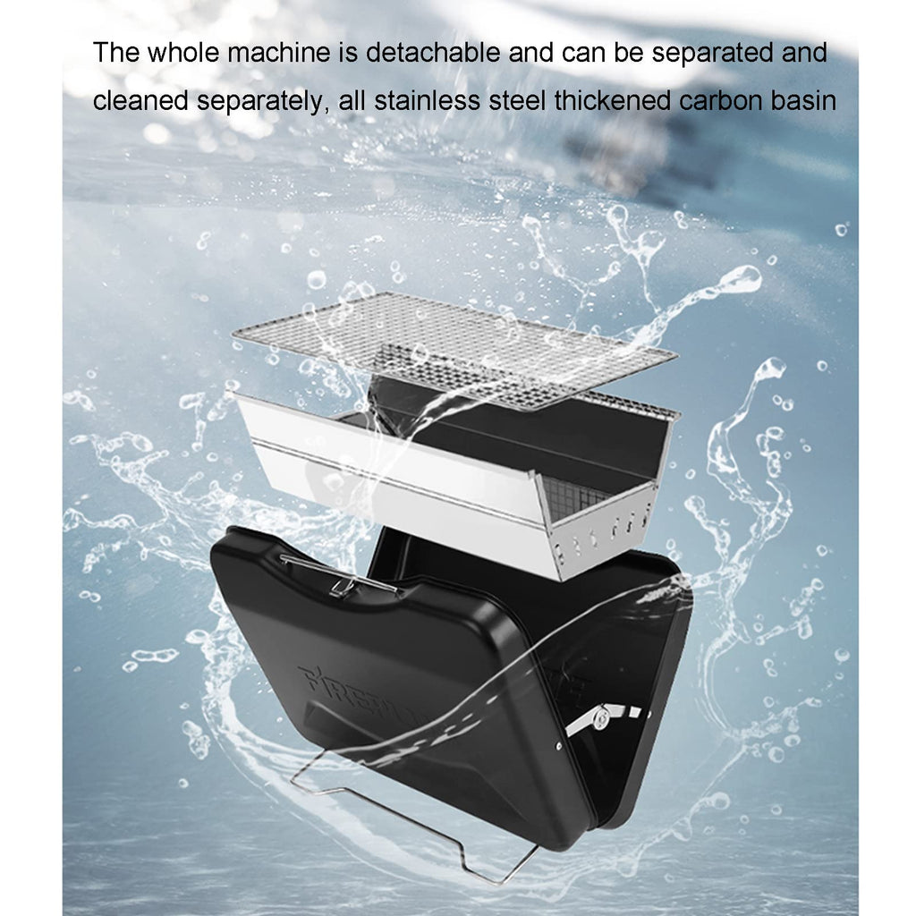 Foldable Portable Stainless Steel Charcoal BBQ Grill W99416