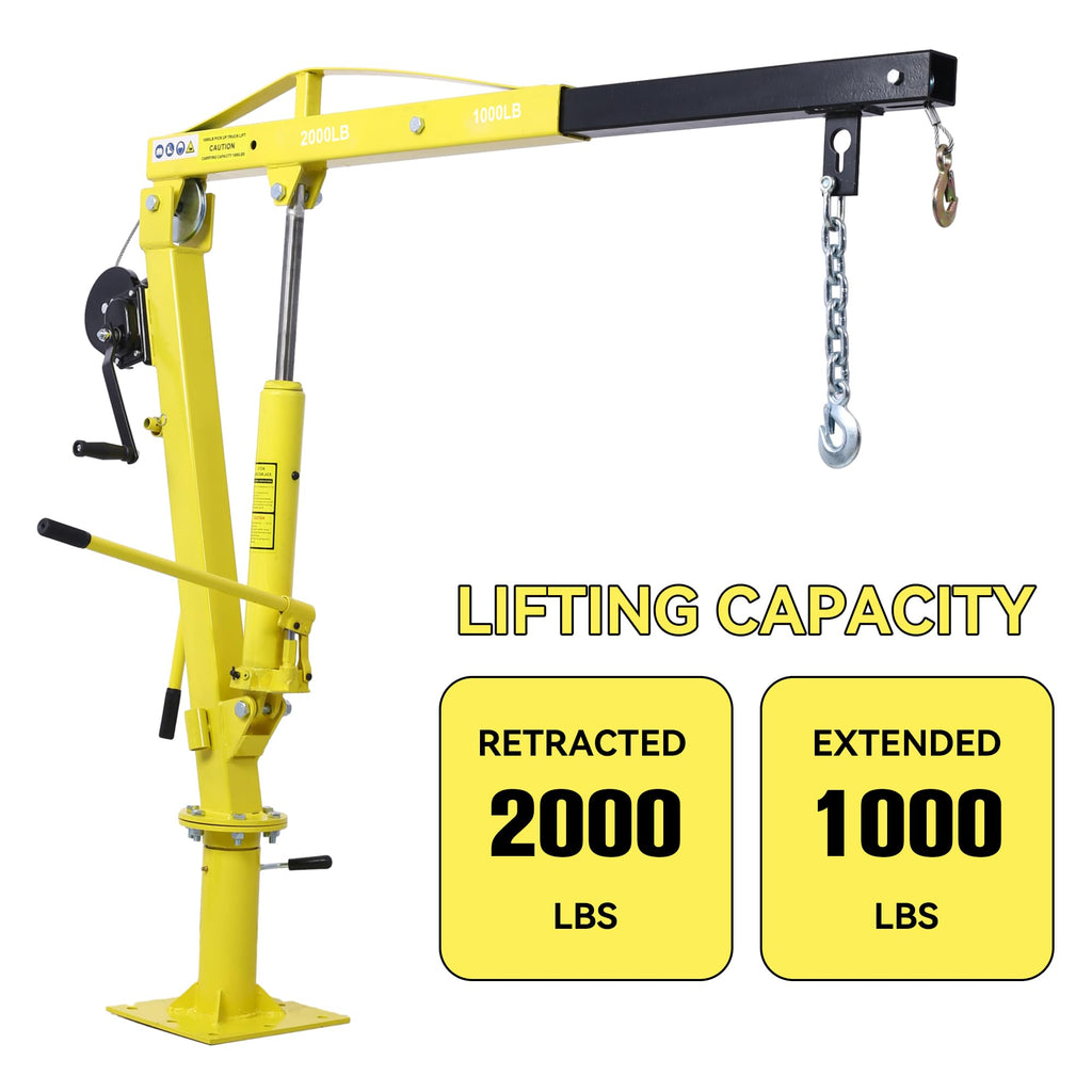 2000 lbs Folding Truck Crane with Hydraulic Winch S365