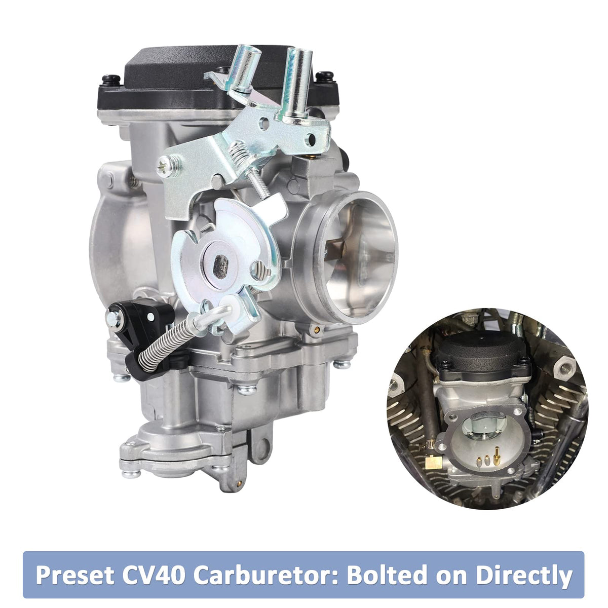 CV40 Carburetor with Fuel Filter Spark Plug Jets V972498