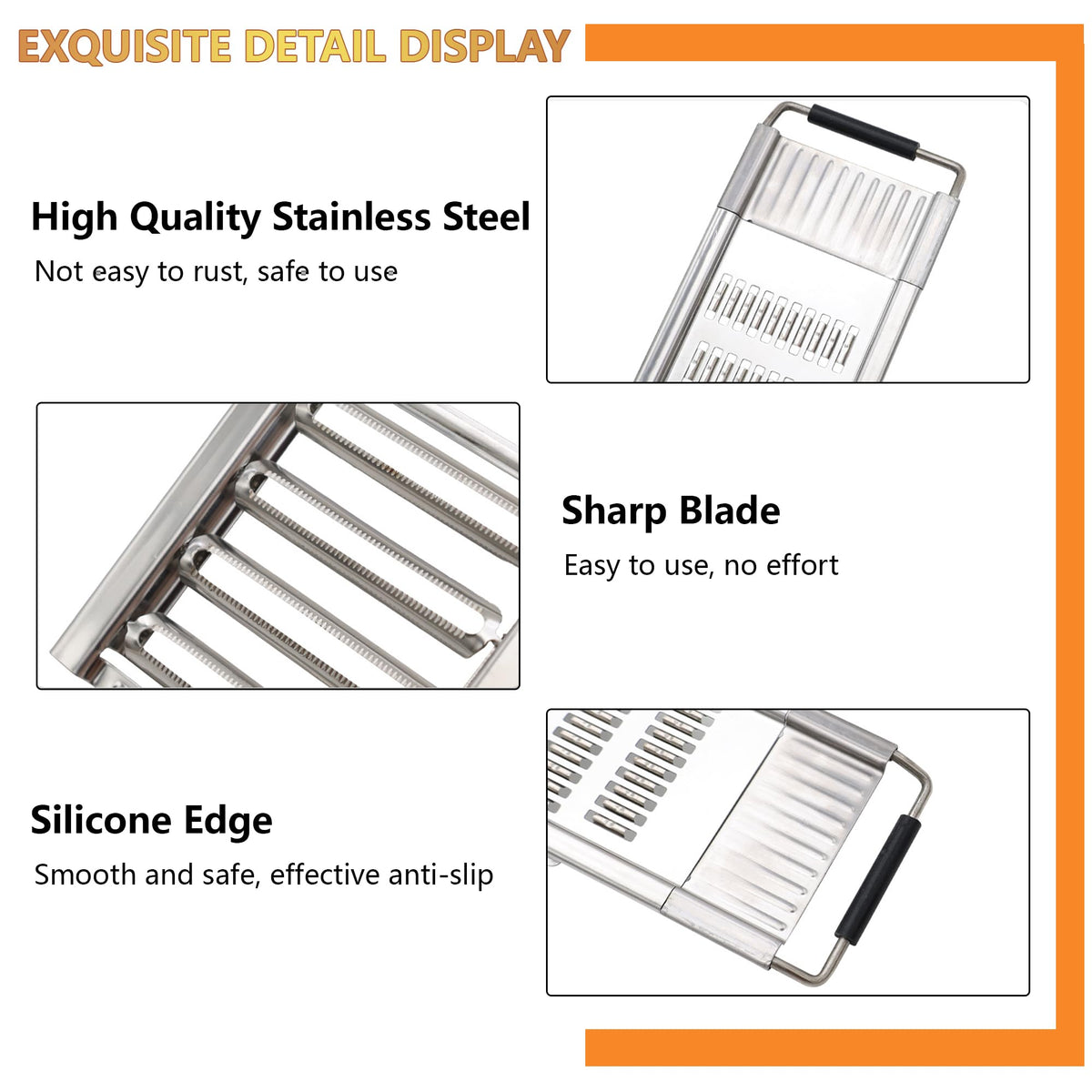 4 in 1 Stainless Steel Vegetable Chopper Grater and Slicer Set C7378