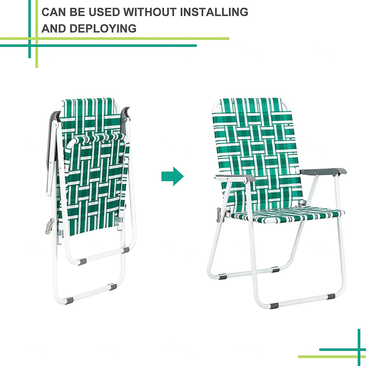 Folding Webbing Chair Set, 2 Pack L520869