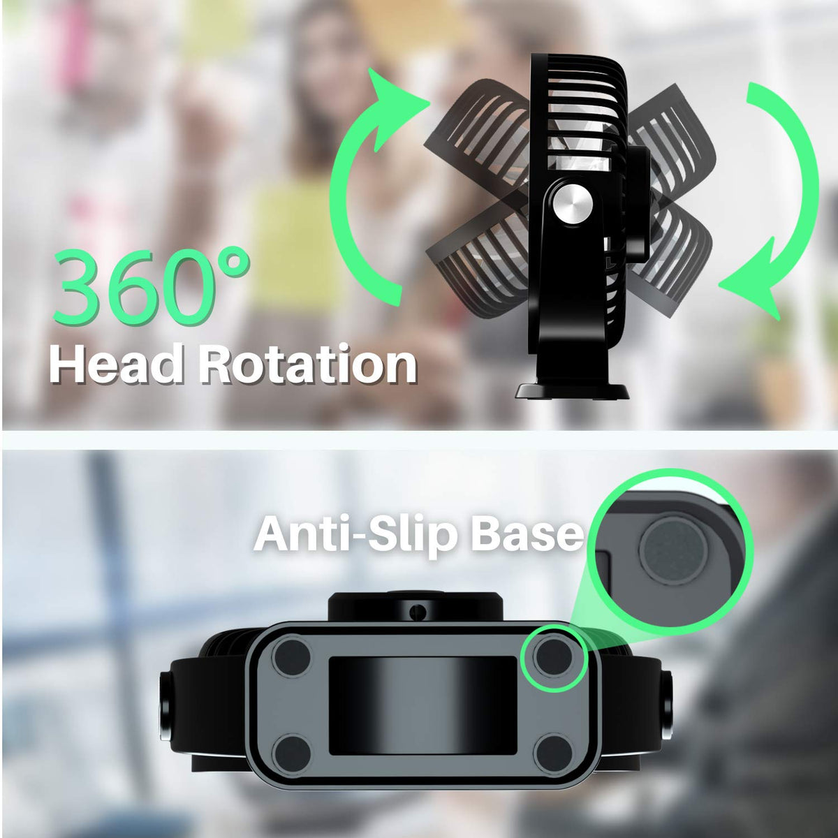 2 Pack USB Powered Mini Portable Desk Fan Q52793