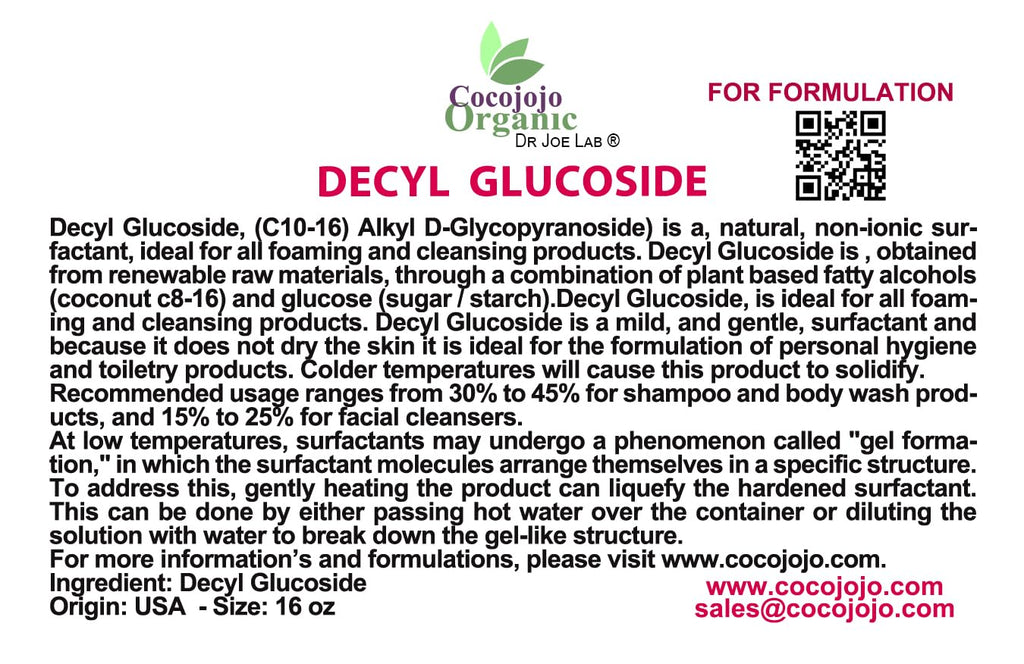 16 oz Plant Derived Coco Glucoside Surfactant W144