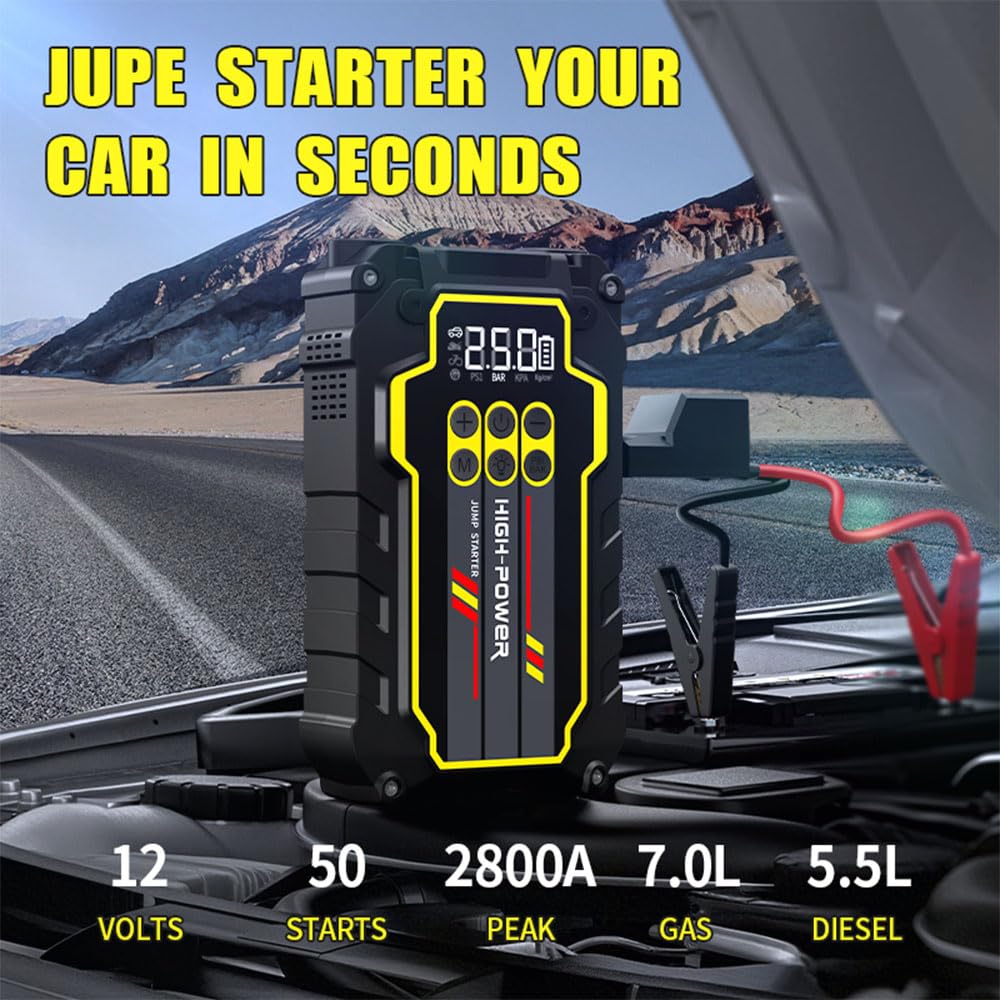 4000A 12V Portable Jump Starter with Air Compressor Y749683