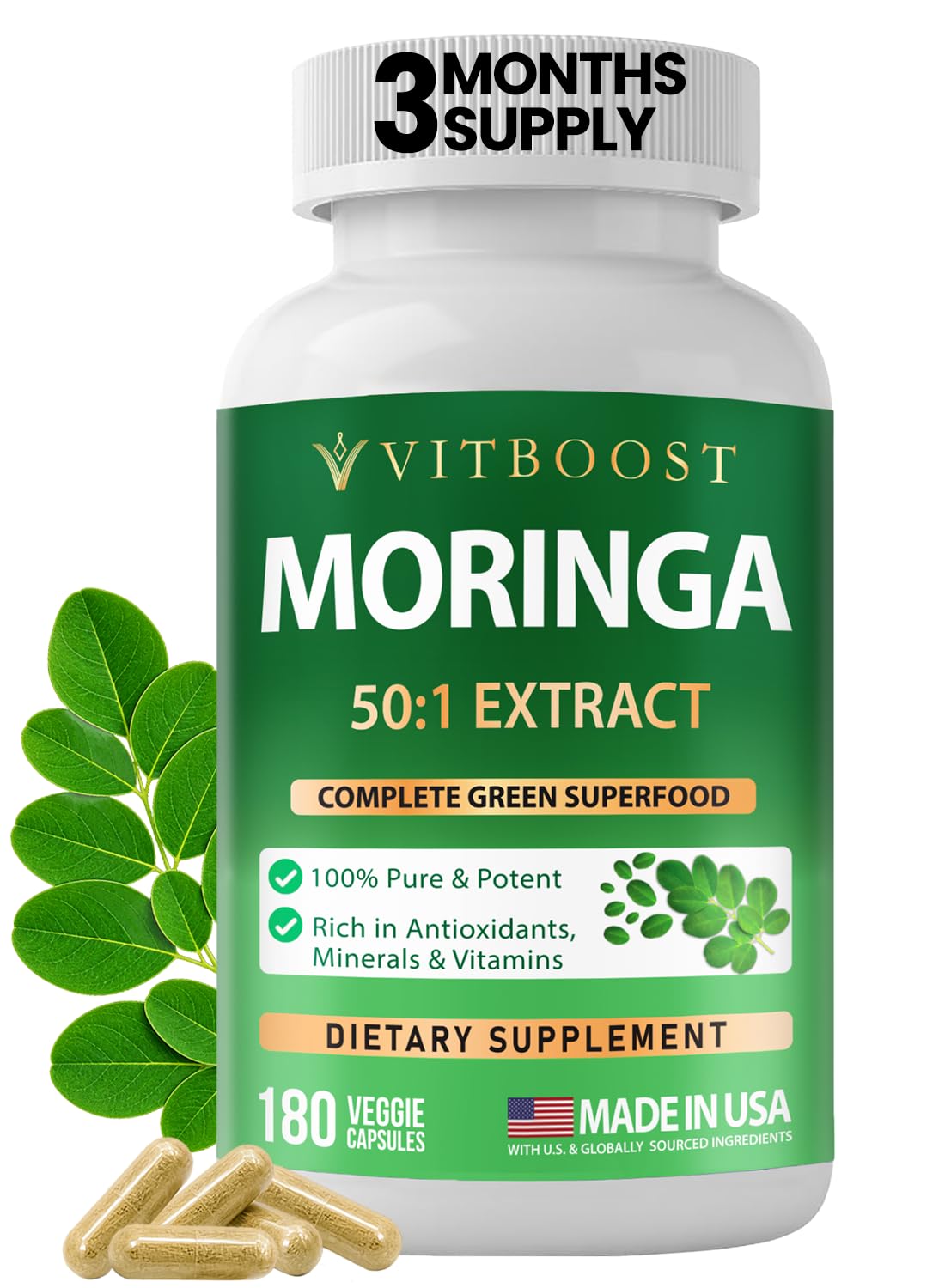 Moringa Oleifera Extract Capsules 400mg Q1109
