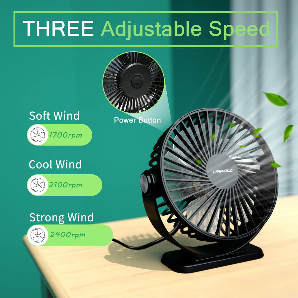 2 Pack USB Powered Mini Portable Desk Fan Q52793