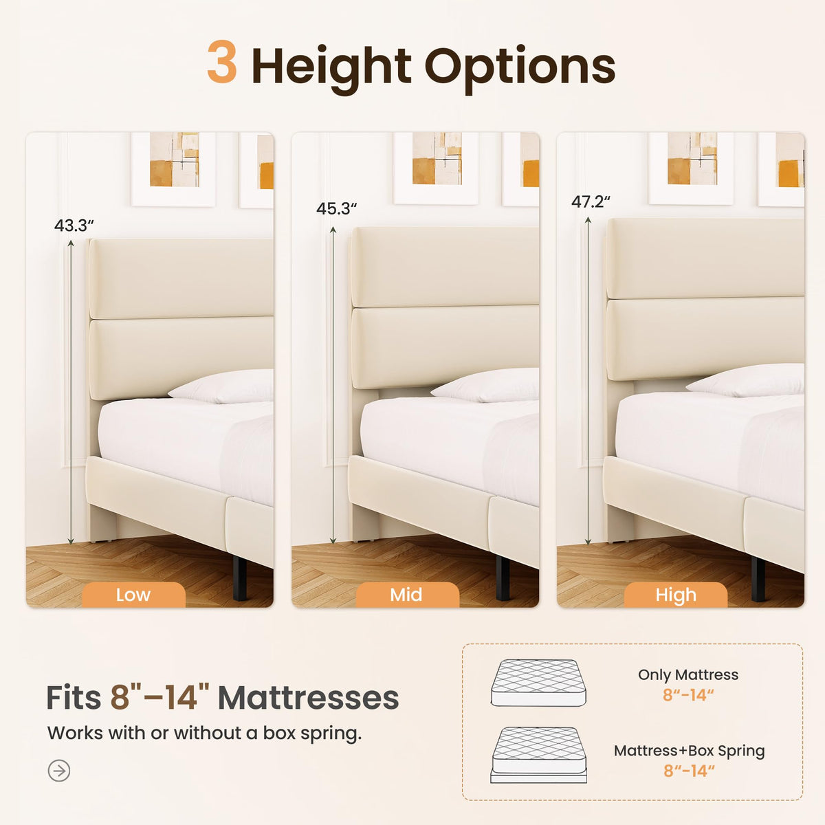 Queen Size Velvet Upholstered Platform Bed Frame R619