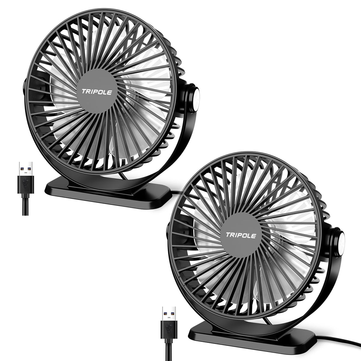 2 Pack USB Powered Mini Portable Desk Fan Q52793