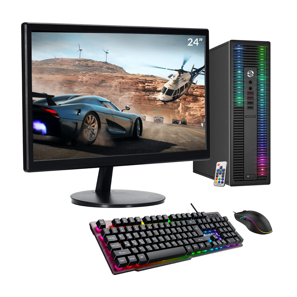 Custom Built RGB Lights PC with 24 Inch Monitor Intel Core i5 16GB RAM 512GB SSD W966071