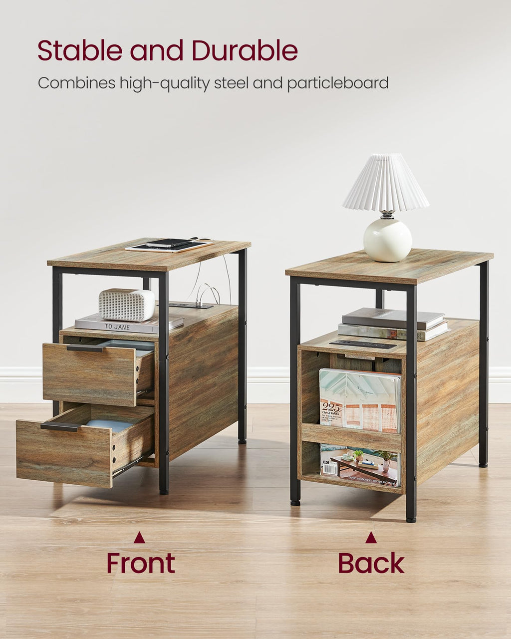 Side End Table with Charging Station N728663