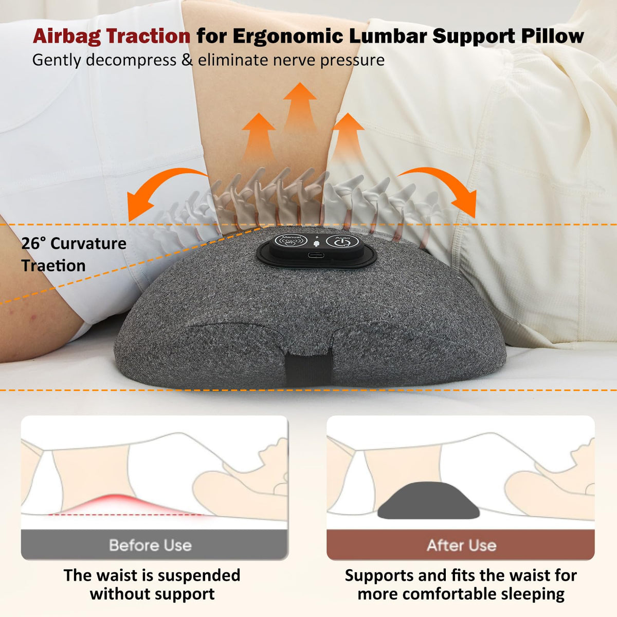 Back Massager with Heat, Vibration, Airbag Stretch M129408