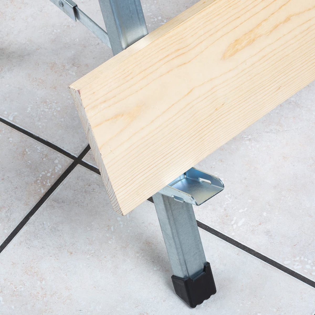 Folding Heavy Duty Metal Sawhorse 2 Pack with 2x4 Support Bracket B661