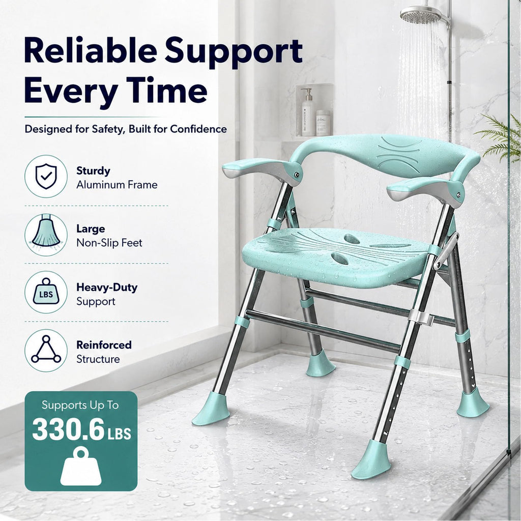 Heavy Duty Shower Chair with Arms and Back S1543