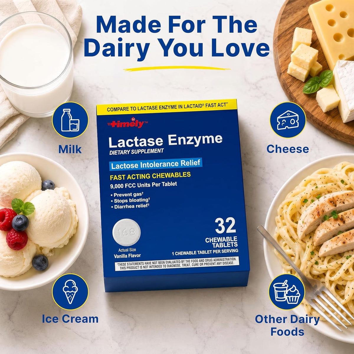Lactase Enzyme Caplets 9,000 FCC Units S719