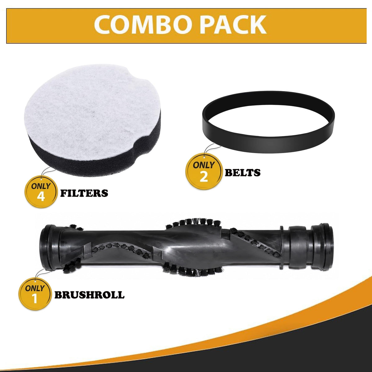 Filter, Belt and Brushroll Kit Replacement for Bissell Cleanview Compact Turbo Vacuum I26037