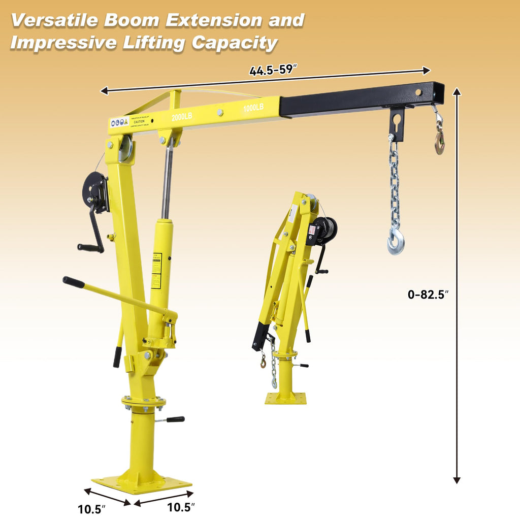 2000 lbs Folding Truck Crane with Hydraulic Winch S365
