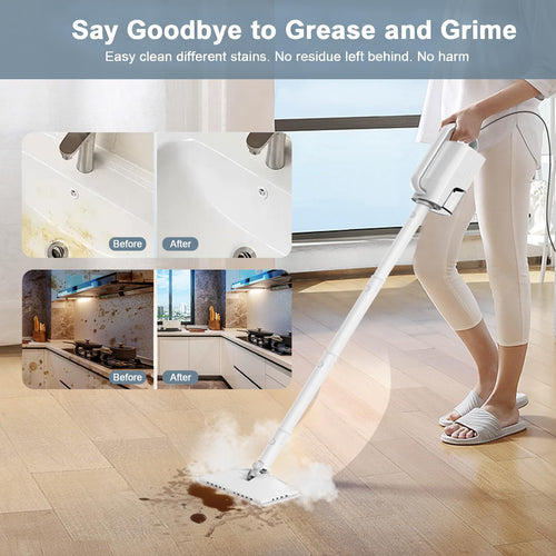 1200W Rotatable Steam Mop with 2 Modes, 400ML Tank, 23FT Cord P225014