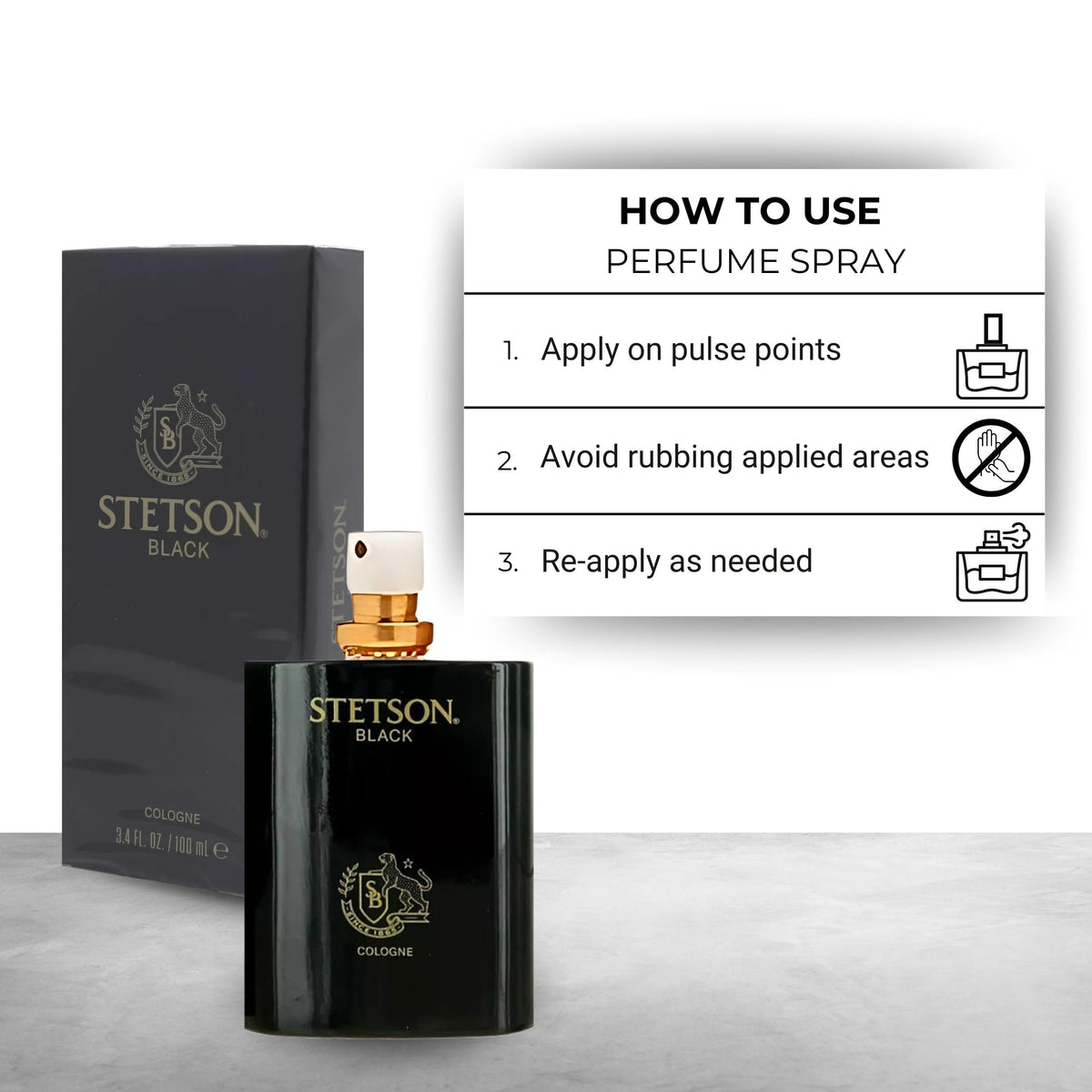 Black Cologne Spray 3.4 Ounces G19620