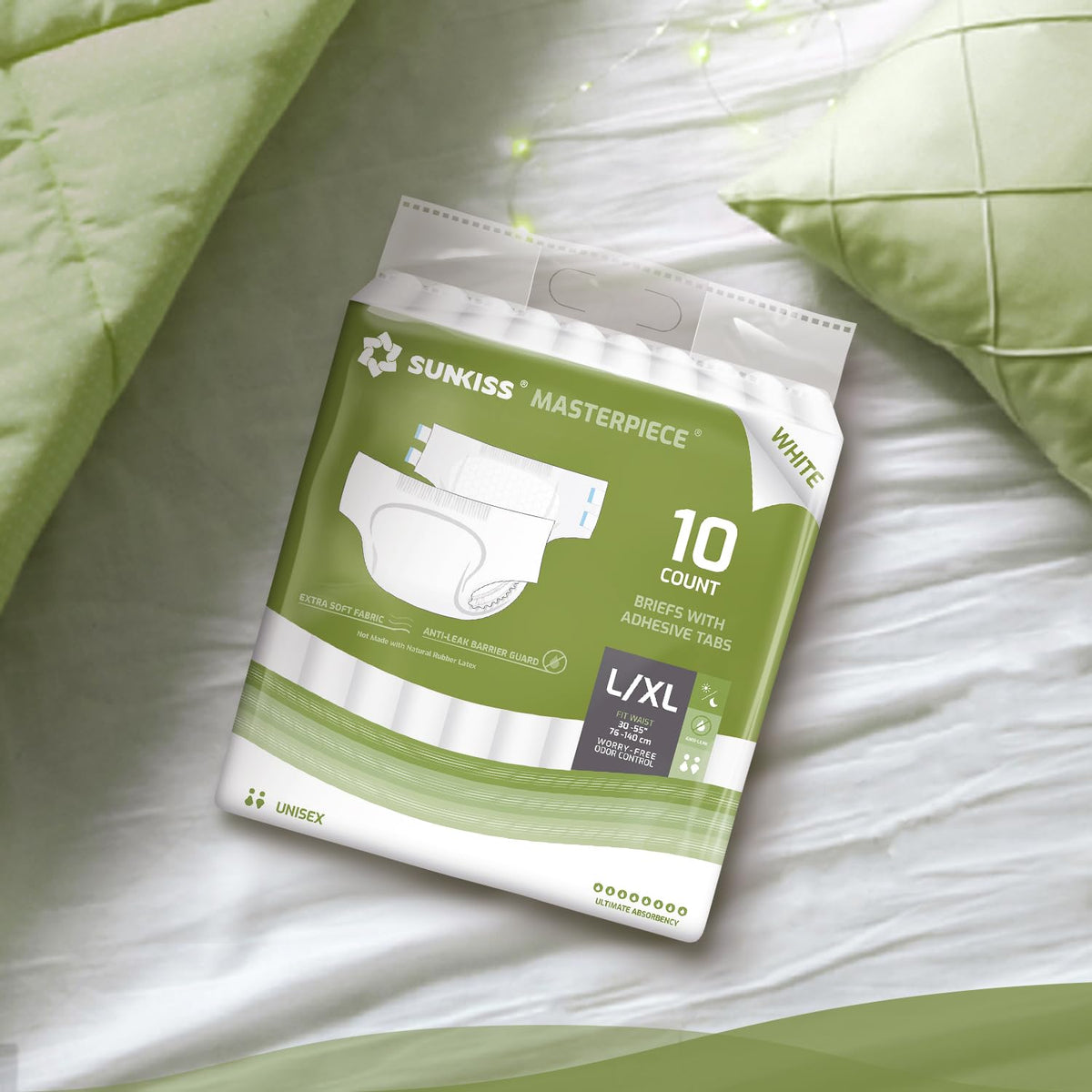 Adult Diapers with Tabs, L/XL, White, 40 Count U29193