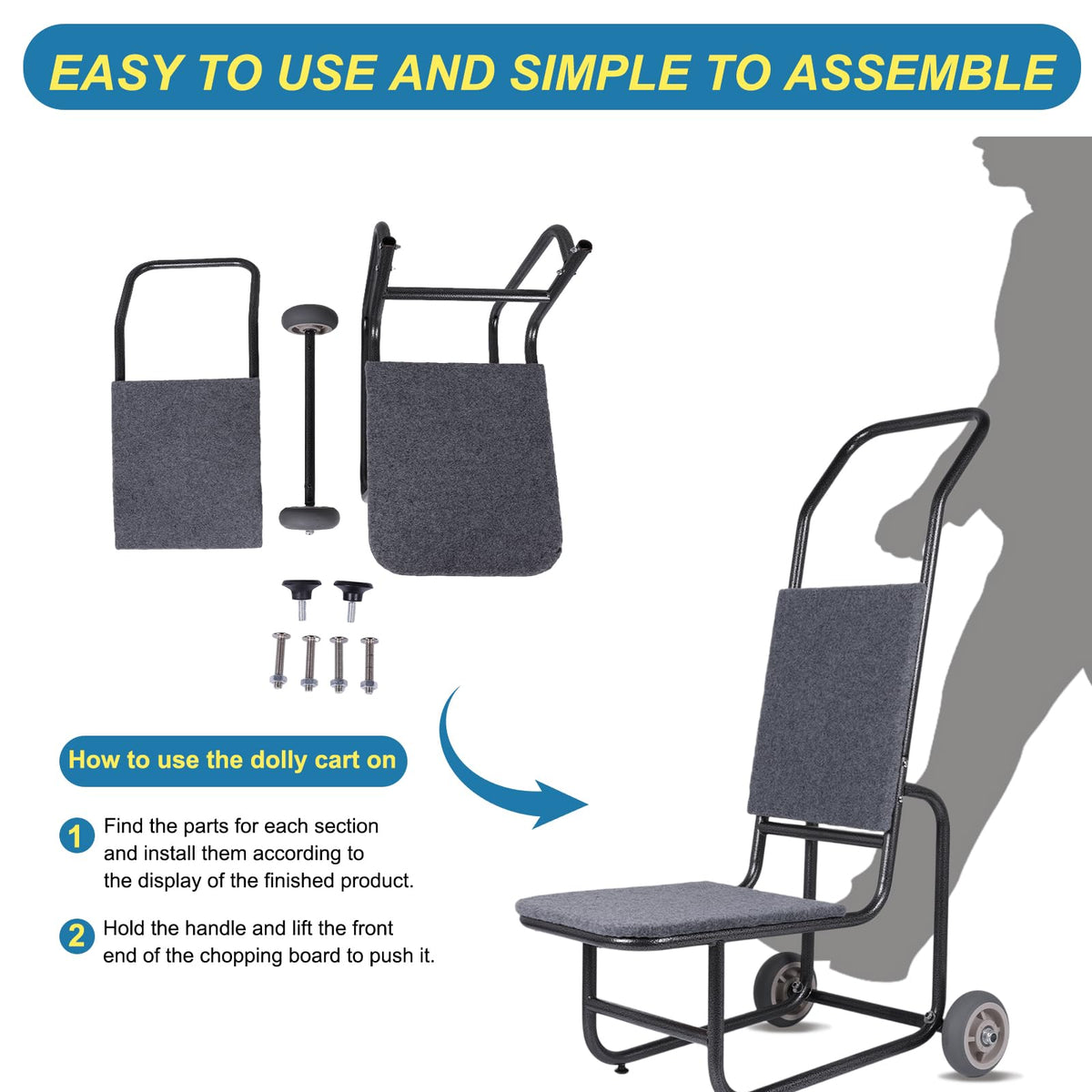 Folding Chair Table Cart with Wheels P6730