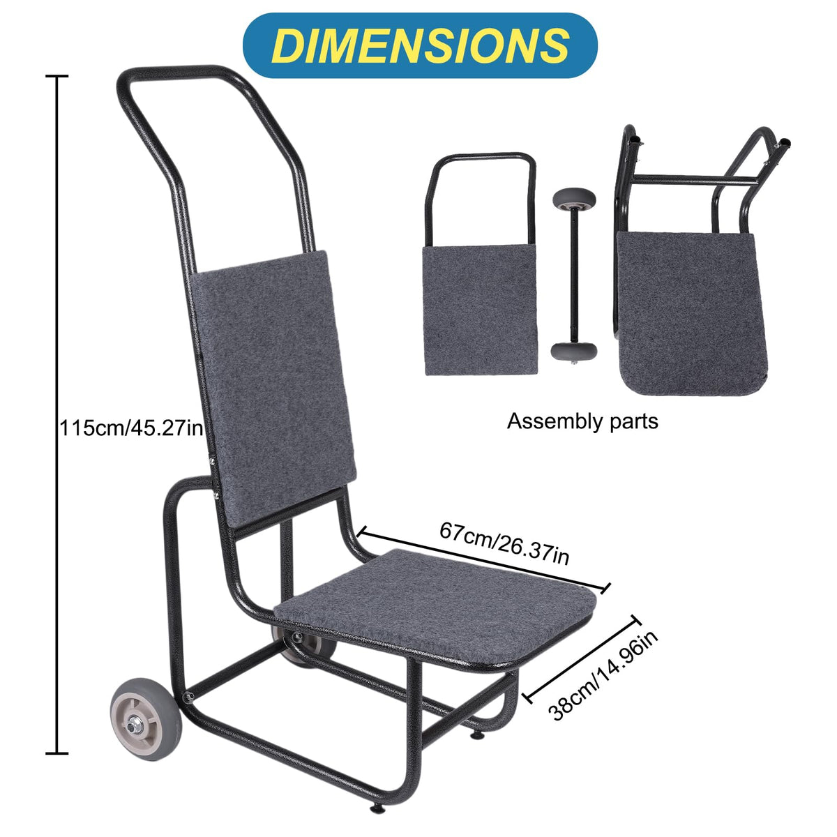 Folding Chair Table Cart with Wheels P6730