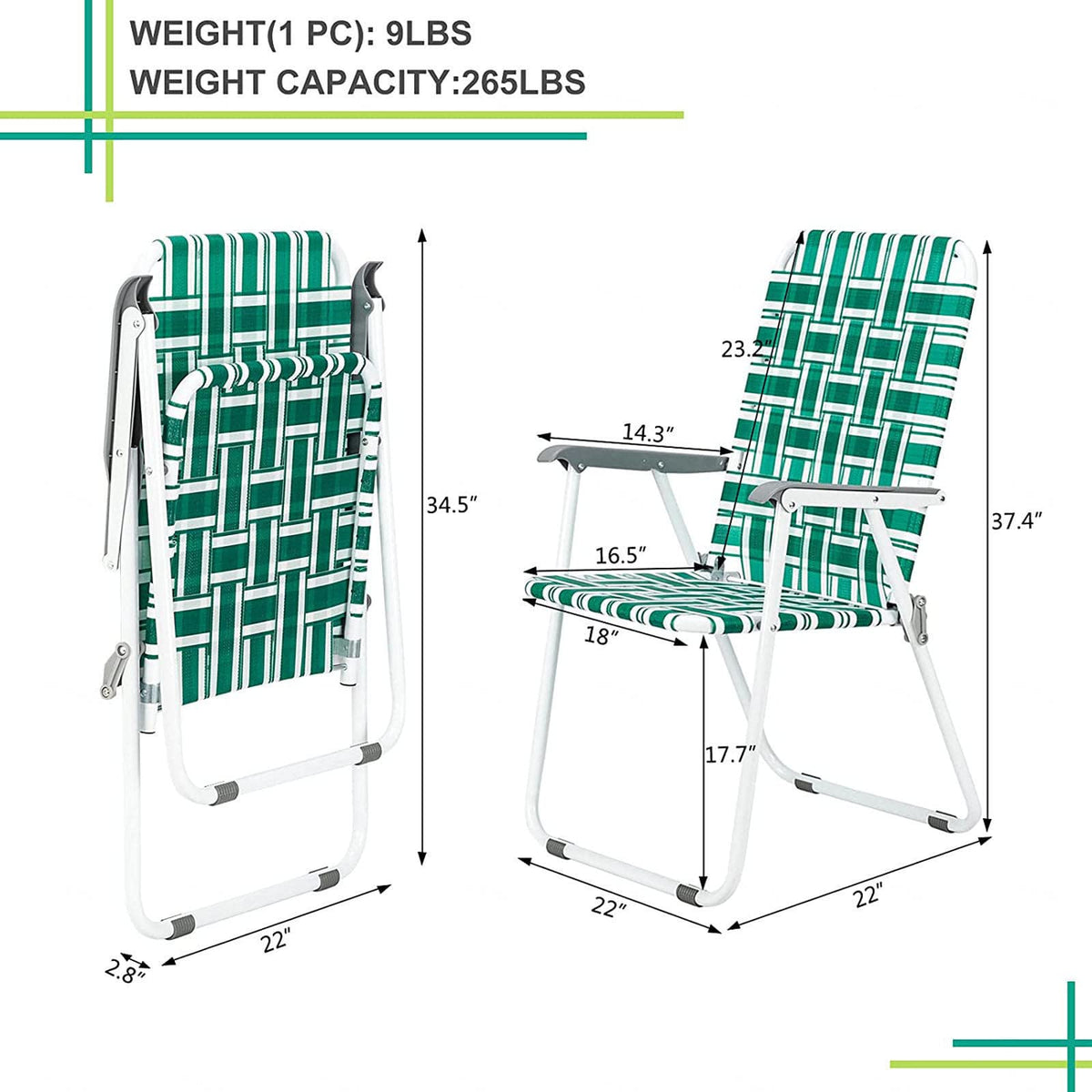 Folding Webbing Chair Set, 2 Pack L520869
