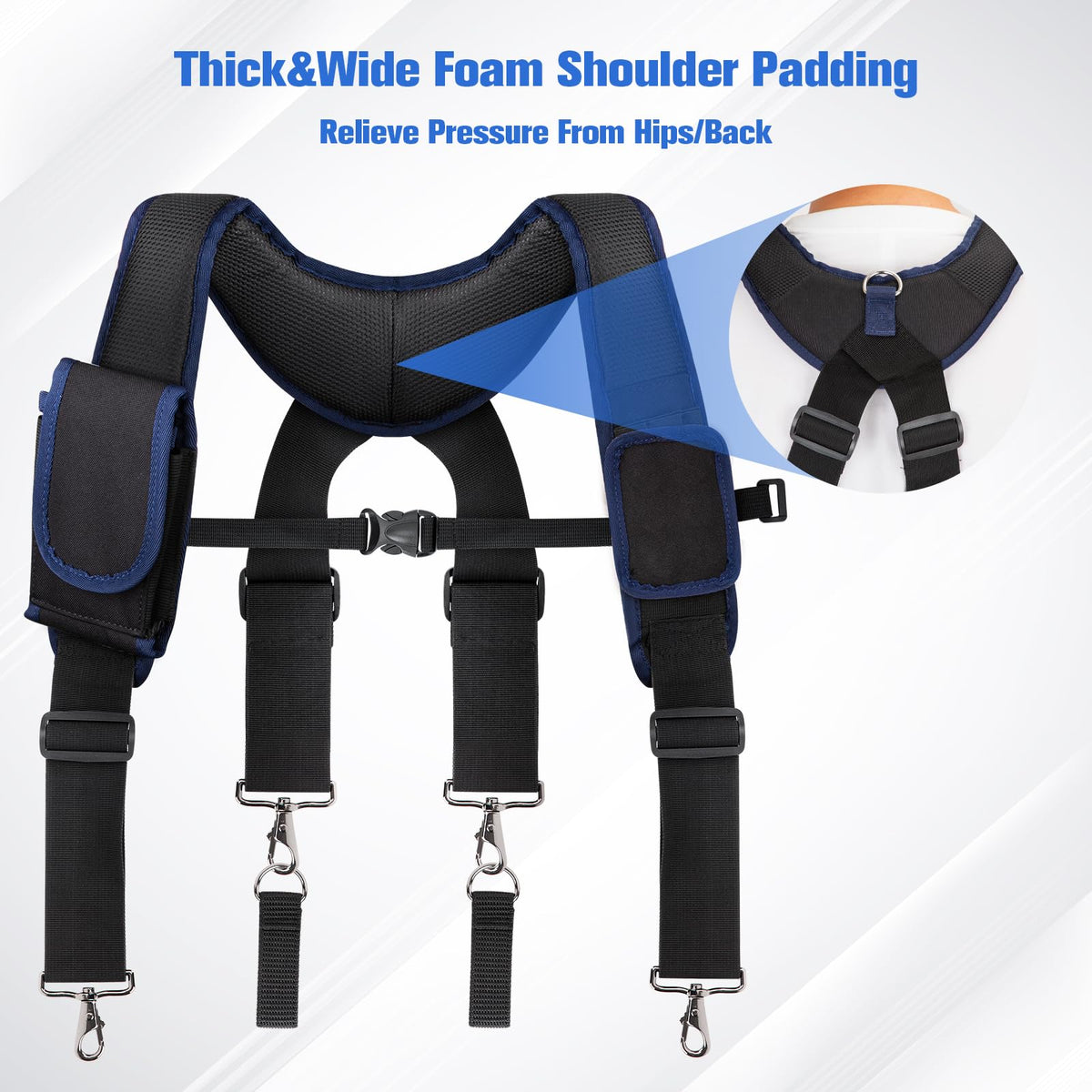Adjustable Tool Belt with Magnetic Wristband and Pouch Pocket Q52638