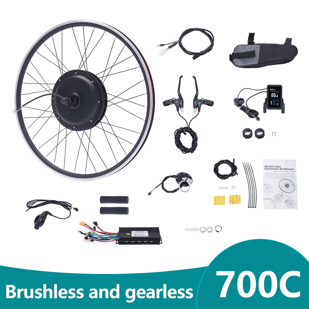 48V 1000W E-Bike Conversion Kit with Display Brushless Gearless Motor T419