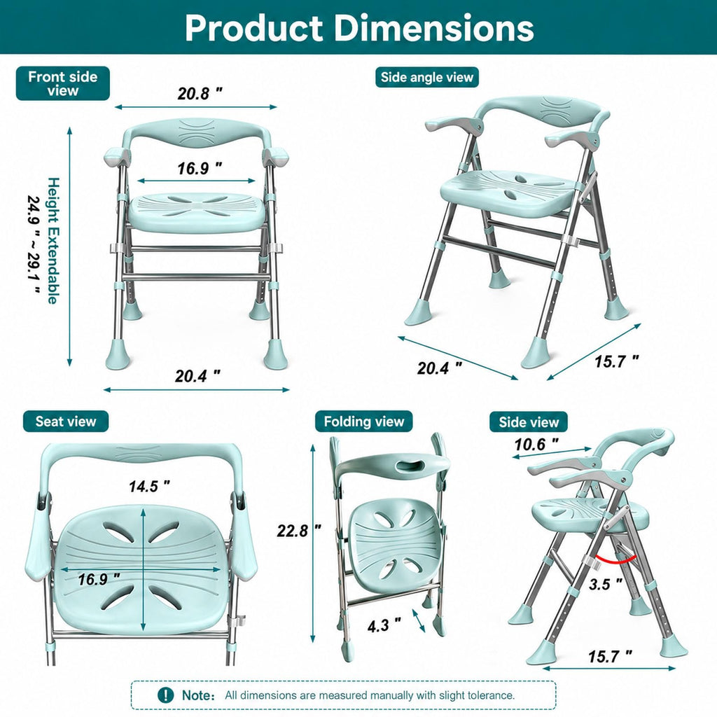Heavy Duty Shower Chair with Arms and Back S1543