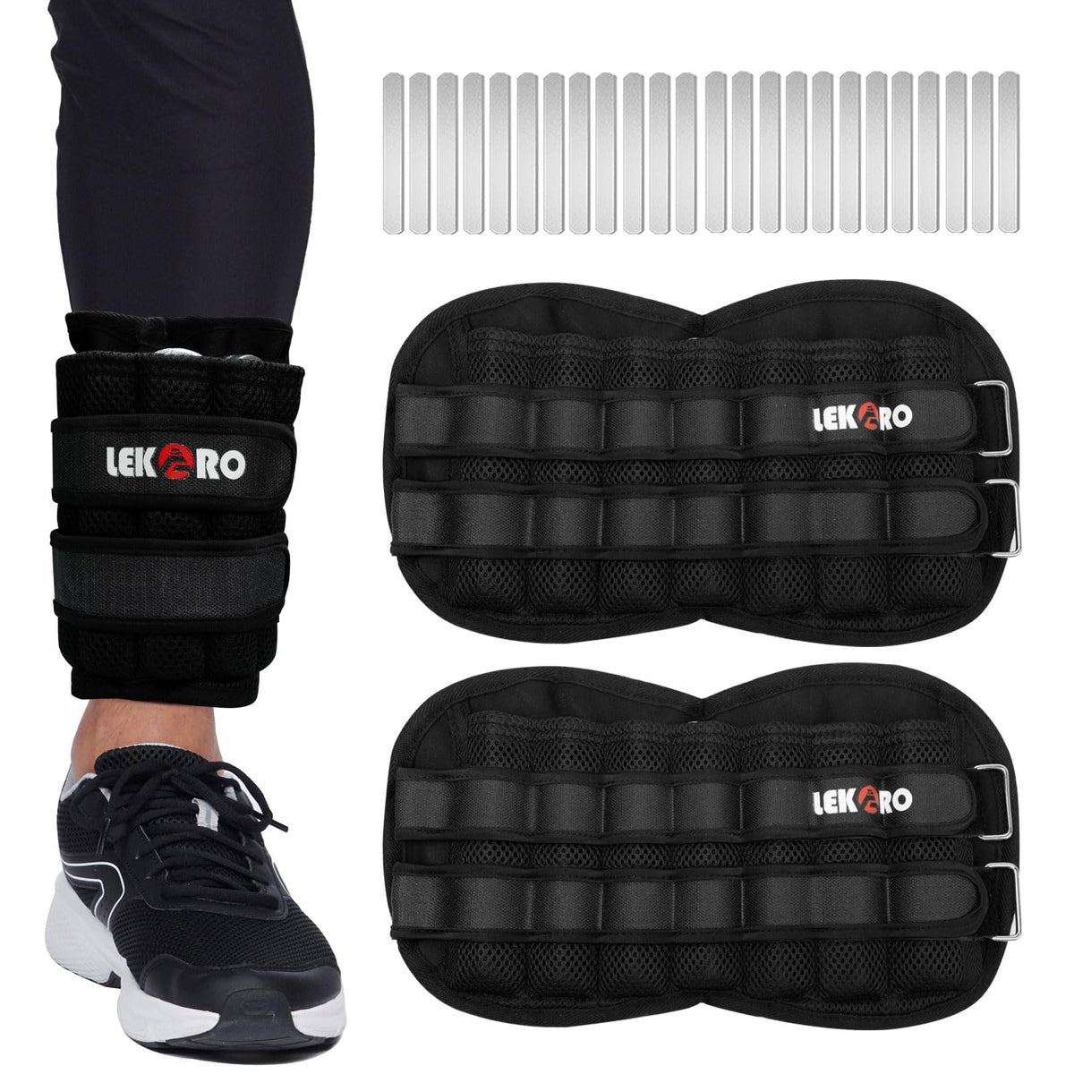 Ankle Weights Wrist Weights, 1 Pair Adjustable Removable Steel B520250