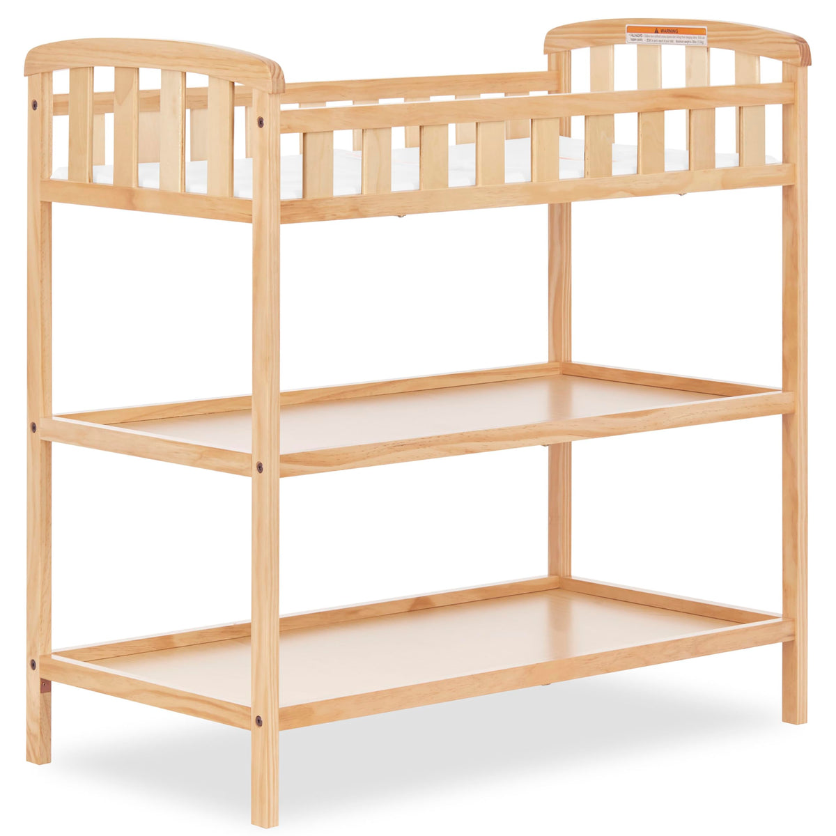 Compact Portable Pinewood Changing Table with Safety Rails S564854
