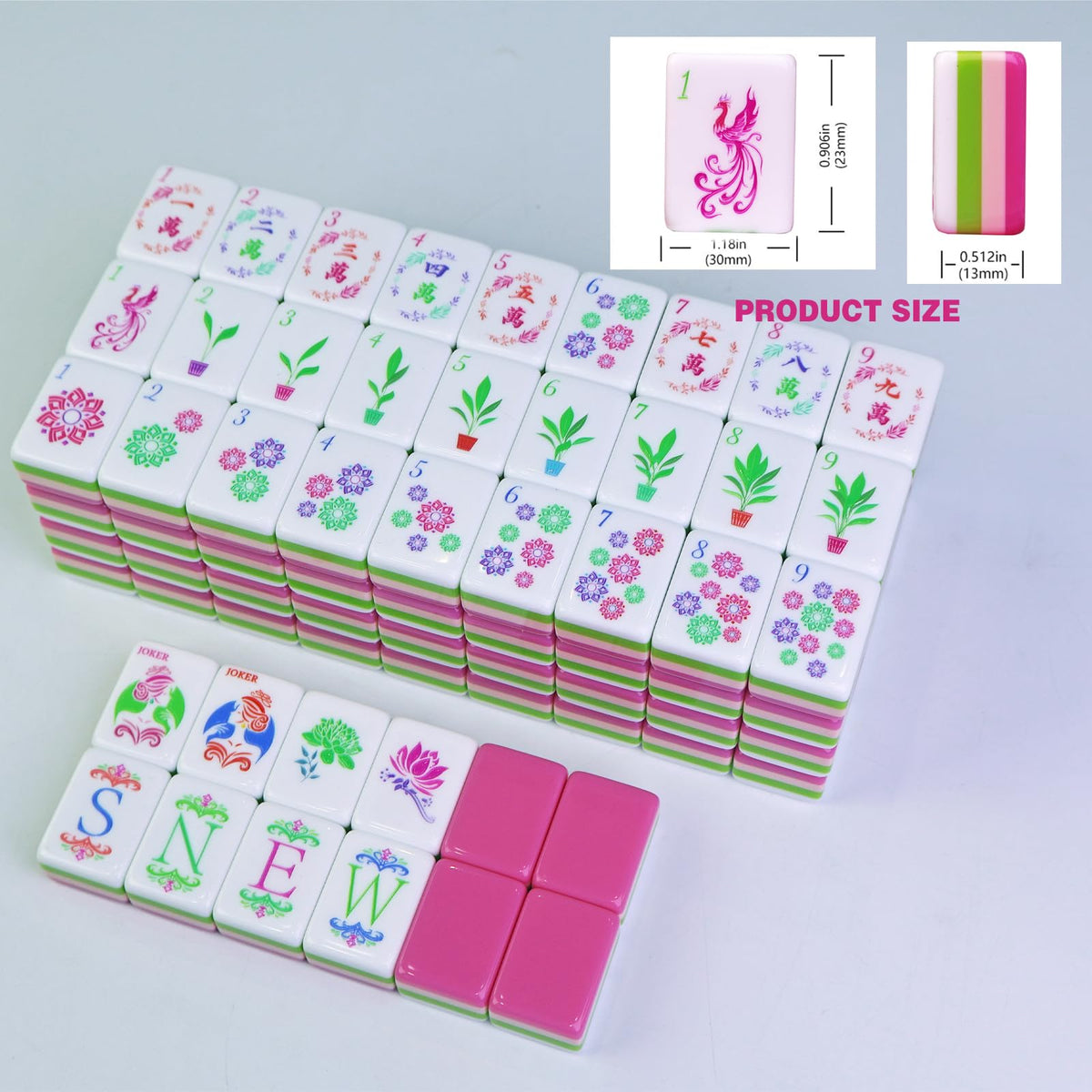 Acrylic 160 Tiles Mahjong Game Set with Carrying Bag N248