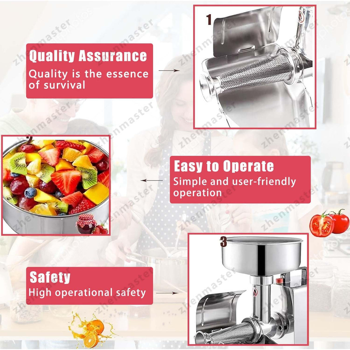 450W Electric Tomato Strainer Stainless Steel L6499