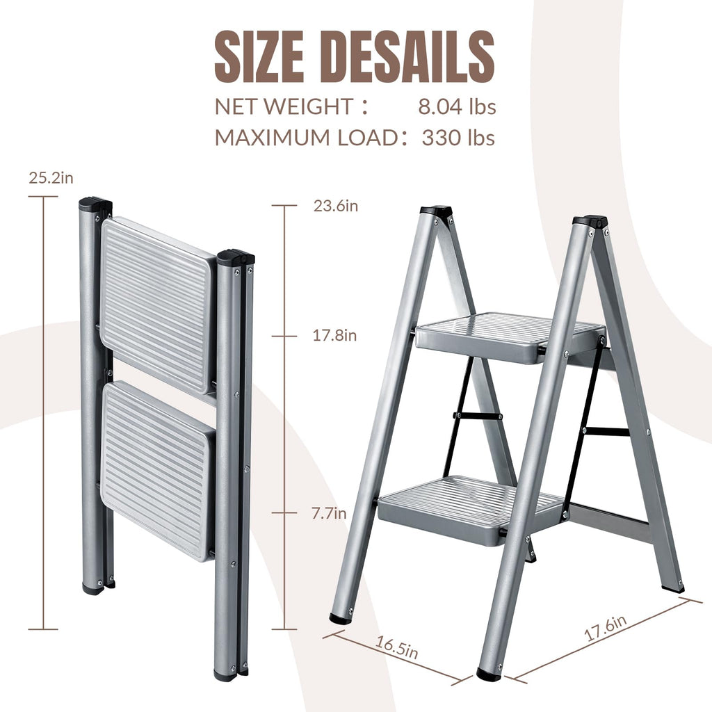 2 Step Steel Folding Step Stool J594991
