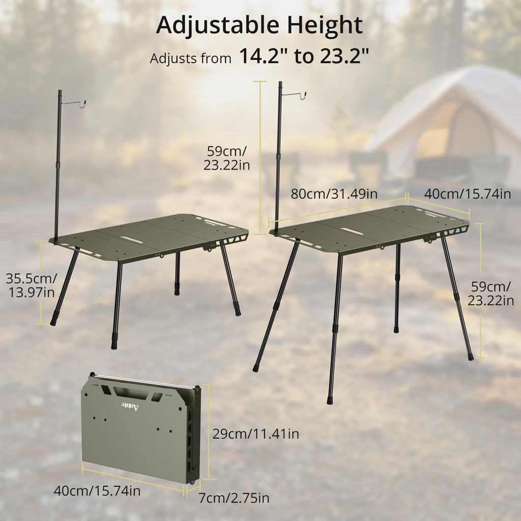 Adjustable Aluminum Folding Camping Table A441027