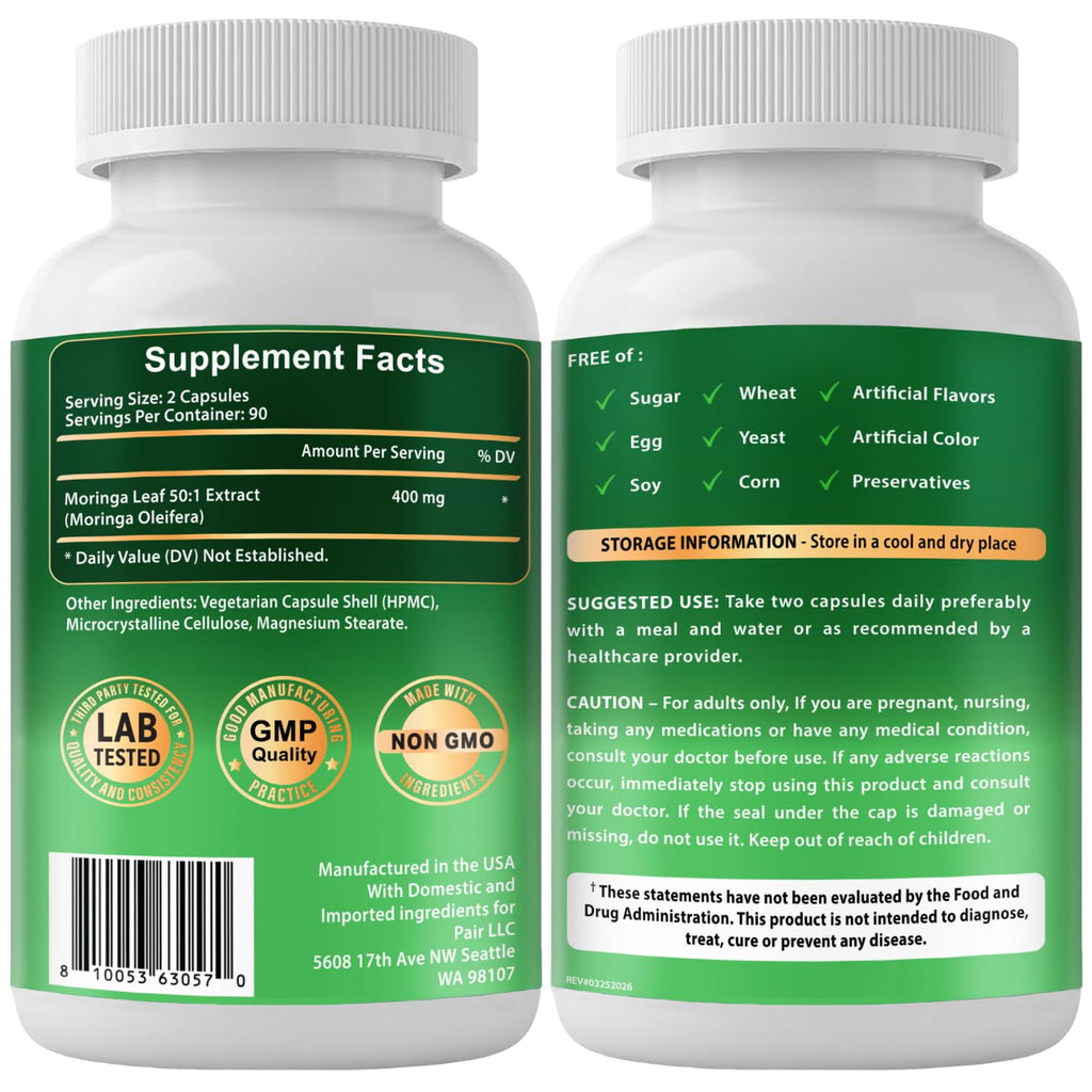 Moringa Oleifera Extract Capsules 400mg Q1109
