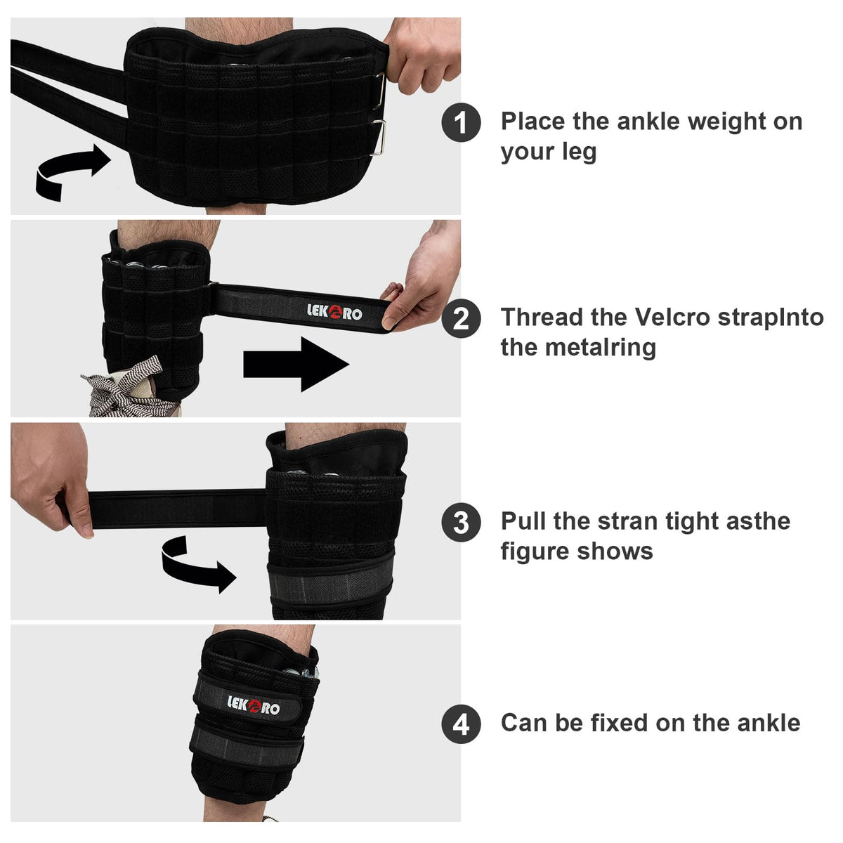 Ankle Weights Wrist Weights, 1 Pair Adjustable Removable Steel B520250