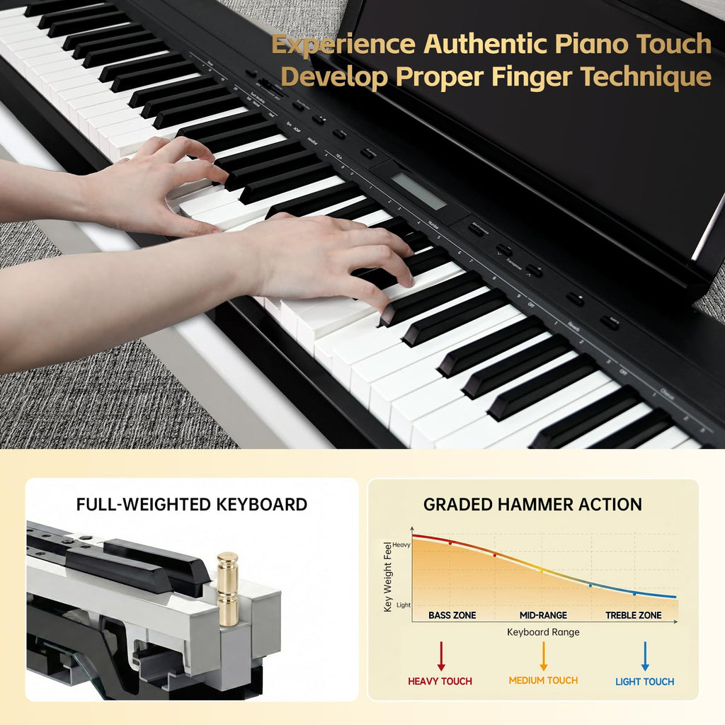 88 Key Weighted Digital Piano with Graded Hammer Action D42027