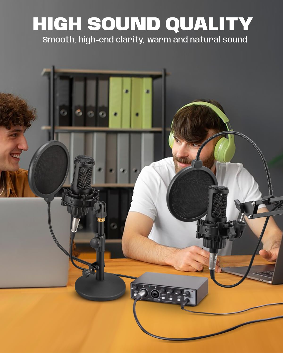 XLR Condenser Microphone with 26mm Large Diaphragm Cardioid Recording Studio Mic Kit W21032